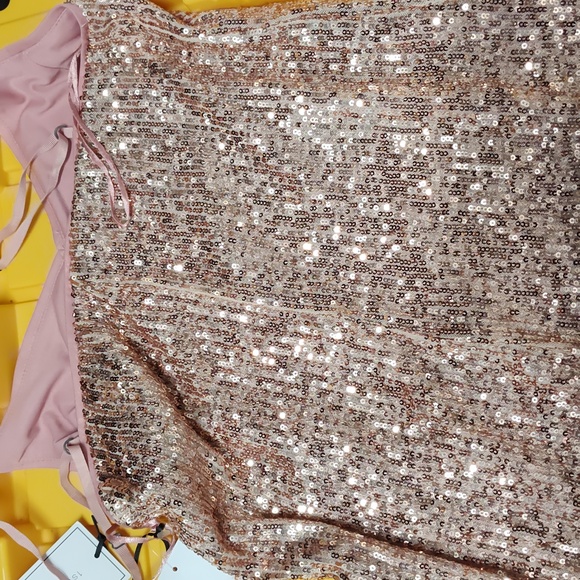 1.STATE 1.STATE Womens Sleeveless Sequin dress  Burgundy 10 - Picture 16 of 17